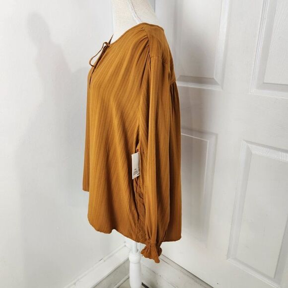 Knox Rose Peasant Top Womens XXL Rust Heritage Tie Ruffle Cuffs Rayon Boho Flowy - Picture 3 of 15